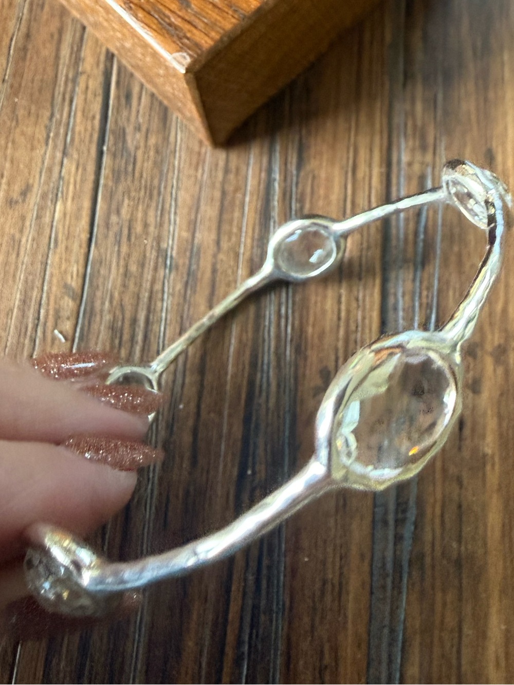 Ippolita 5 Station Quartz Sterling Silver Bangle Bracelet